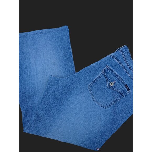 Vintage Angels Womens Denim Cropped Jeans Embroidery Butterfly Floral Size 20 - Picture 8 of 16